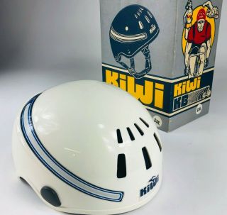 Vintage Kiwi Cycling Helmet 500 Grams White Swiss Made Small
