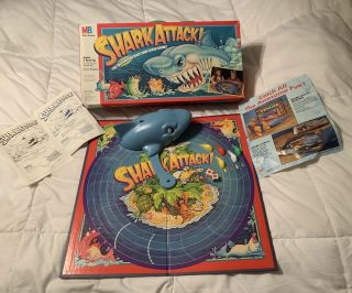 Vintage Shark Attack Board Game Milton Bradley 1988 Complete,  Bonuses