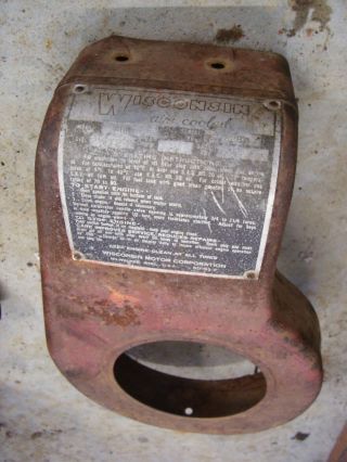 Vintage Wisconsin Abn Engine - Single Cylinder - Flywheel Shroud & Serial Tag
