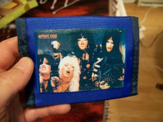 Nos Vintage 1980s Motley Crue Record Album Lp Art Nylon Bi - Fold Music Wallet