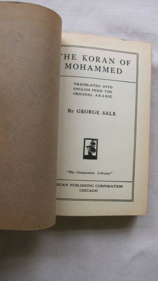 Old Book The Koran of Mohammed by George Early 1900 ' s GC 3