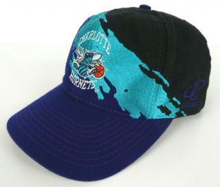 Vintage 90s Charlotte Hornets Nba Snapback Hat Logo Athletic Cap Retro Merch