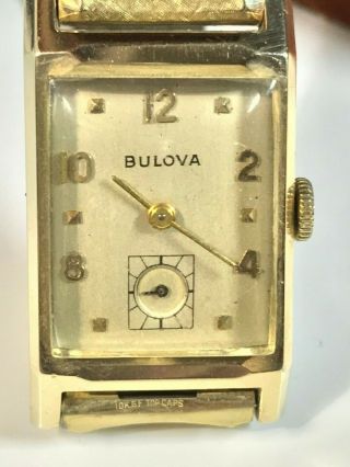 Vintage Bulova 21 Jewel Gents Watch From 1959.  Running Keeps Time