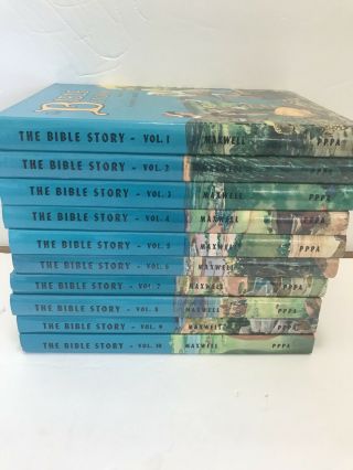 The Bible Story By Arthur S Maxwell Complete Set 1 - 10 Hardcover 1953 Vintage