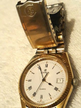 Vintage Cyma Quartz Swiss Made Electro Gold Plated Watch - Running