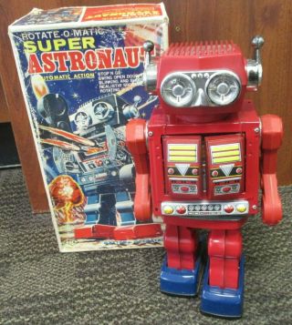 Vtg Sjm Japan Rotate - O - Matic Astronaut Battery Operated W/box Not