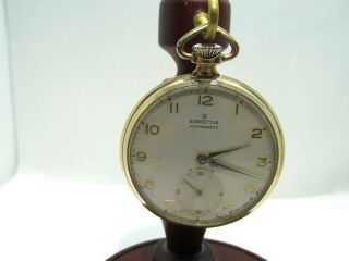 Vintage Swiss Made Pocket Watch Gold Coloured Case And