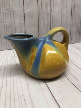Vtg Faiencerie Thulin Art Deco Pottery Vase Made Belgium Drip Glaze 1930 