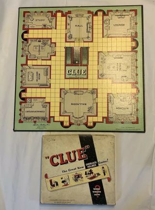 Vintage Parker Bros Clue Board Game Sherlock Holmes Version 1949 Release
