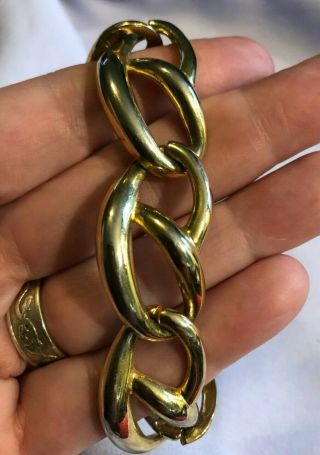 Vintage Givenchy Bracelet Gold Tone Link Toggle 7.  5 "