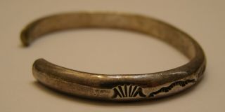 Vintage Navajo Melissa Yazzie Sterling Silver Cuff Bracelet Signed 3