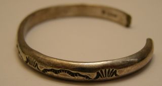 Vintage Navajo Melissa Yazzie Sterling Silver Cuff Bracelet Signed 4