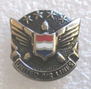 Vintage United Air Lines Airlines Employee Service Award Pin - Sterling Silver