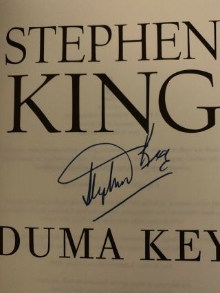 Signed by Stephen King DUMA KEY 2008 First Edition HCDJ 9