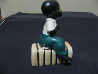 Vintage Black Americana Go With Salt And Peppers Shakers Boy On Hay 2