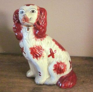 Vintage Staffordshire Spaniel Dog 9.  5 " Tall