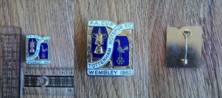 Tottenham Hotspur Vintage Enamel 1982 Fa Cup Final Winners Wembley Pin Badge