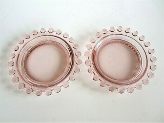 Vintage Imperial Pink Depression Glass Candlewick Ashtrays