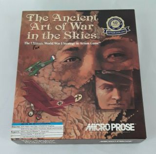 The Ancient Art Of War In The Skies Vtg Big Box Pc Game 3.  5 " 5.  25 " Ibm 1992