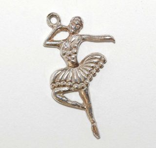 Ballerina Dancer Sterling Silver Vintage Bracelet Charm With Gift Box