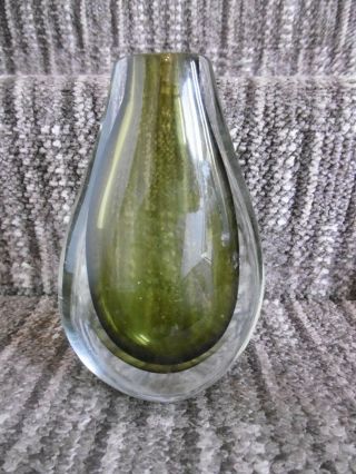 Vintage Murano Cased Glass Teardrop Vase