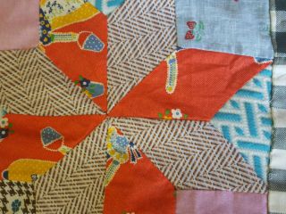 Double knit quilt top,  king 82x82,  60s Vtg,  8 point star.  pattern,  hand pieced. 3