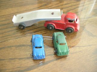 Vintage Barclay Toy Car Carrier Auto Transport w/ 2 cars 4