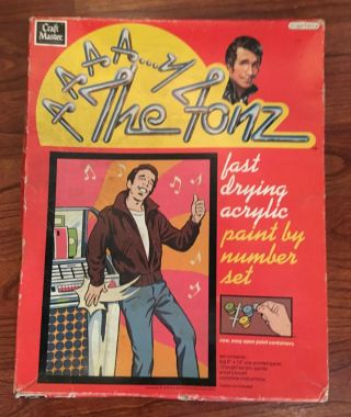 Vintage The Fonz Craft Master Paint By Number Set - & 1976