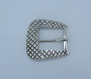 Vintage Sterling Silver Belt Buckle Signed Tjza 47gm Mexico Crisscross Design Nr