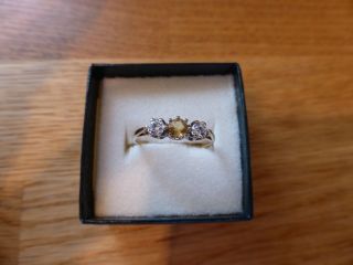 Vintage 9ct Gold Three Stone Dress Ring,  Size N.