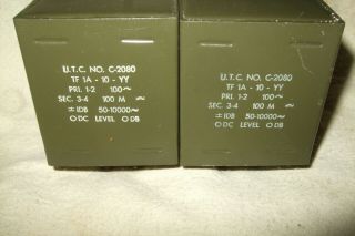 Utc C - 2080 Moving Coil Step Up Transformers For Mic Or Phono Preamp