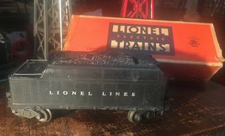 Vintage Post War 1946 - 49 Lionel Trains Early Coal Tender 2466 WX w/box 2