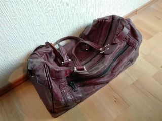 Sehr Schöne Alte Tasche In Weinrot - Vintage - Shabby - Look / Doctor - Style