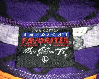Vintage 90’s Men’s Phoenix Suns Magic Johnson T ' s All Over Print T - Shirt Size L 5