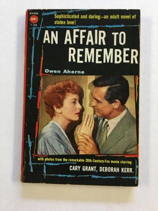 An Affair To Remember Owen Aherne Vintage Movie Tie - In Paperback Cary Grant Avon