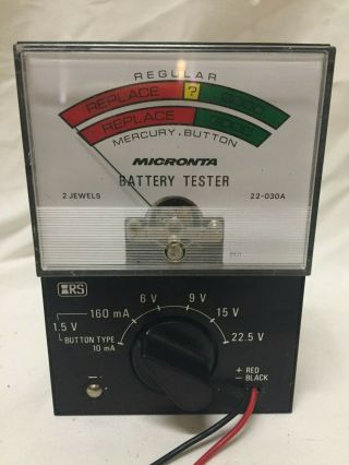 Vintage Micronta Battery Tester 22 - 030A With Box & 4