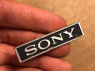 Vintage Sony Metal Nameplate Id Badge For Reel To Reel 2 " Long 2