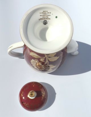 Vintage Wedgwood Porcelain Ruby Tonquin Pattern Coffee Pot - Lovely 7