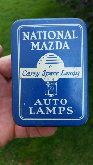 1920 ‘s - 1930s Mazda Vintage Auto Lamp Bulb Tin Box Chevy Ford Buick