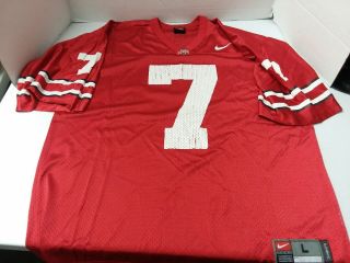 Vintage Ohio State Buckeyes 7 Ncaa Nike Football Red Jersey Size Large
