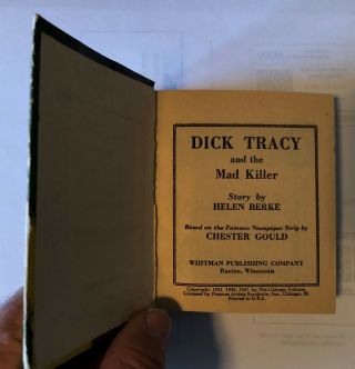 Dick Tracy and the Mad Killer,  Big/ Better Little Book 1436,  1947 Very Good 4