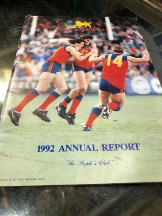 Fitzroy Football Club 1992 Annual Report Vintage