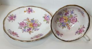 Vintage Royal Albert England Georgina Bone China Flowers Tea Cup & Saucer Set