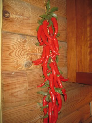 Vintage Artificial Red Chili Peppers (40 peppers) Fake Peppers on 26 