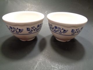 Set Of 2 Vintage Homer Laughlin Best China Dessert Or Custard Cups Bowls Blue