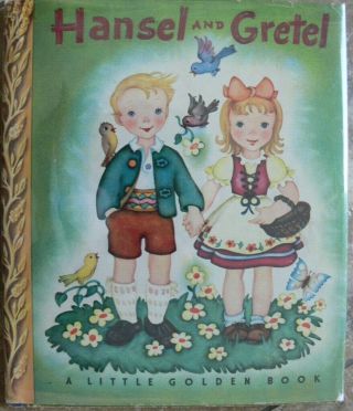 Vintage Little Golden Book Hansel And Gretel W/dust Jacket 1st Print 1945