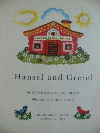Vintage Little Golden Book HANSEL AND GRETEL w/dust jacket 1st print 1945 5
