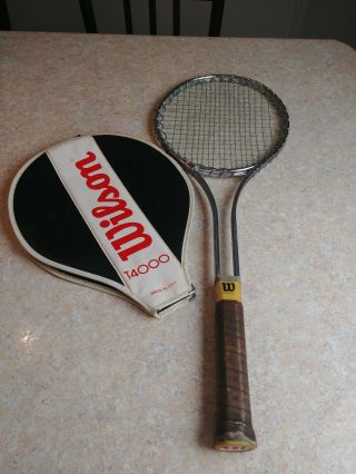 Wilson - T4000 Vintage Steel Tennis Racquet W/ Cover