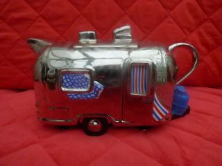 Vintage Novelty Teapot,  Swineside Teapottery,  Airstream Caravan