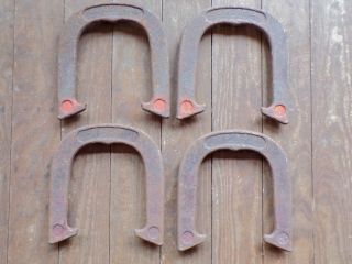 4 Vintage T.  J.  Octigan Forged Pitching Horseshoes